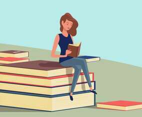 Bookworm Vector Illustration