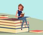 Bookworm Vector Illustration