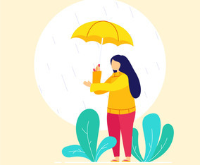 girl holding umbrella