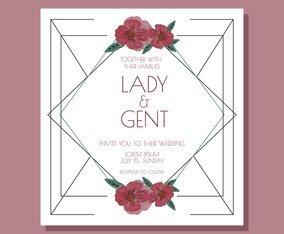 Geometric Wedding Invitation Vector