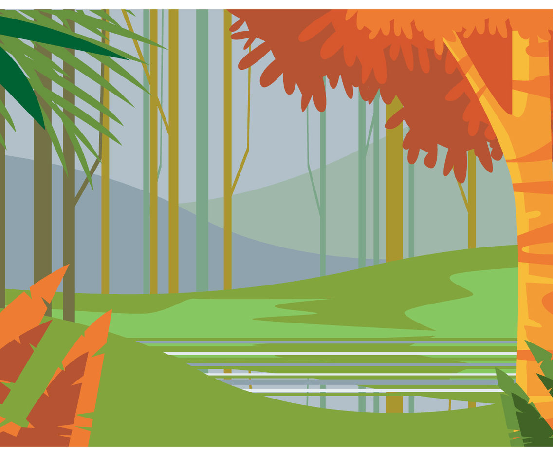 Lake in Springtime Vector