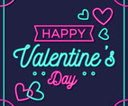Happy Valentine Day Neon Style Vector