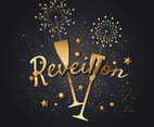 Celebration New Year Theme or Reveillon with Champagne Wine and Fireworks