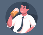 Guys Drinking Beer Illustration
