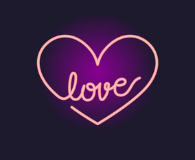 Neon Light Heart Love