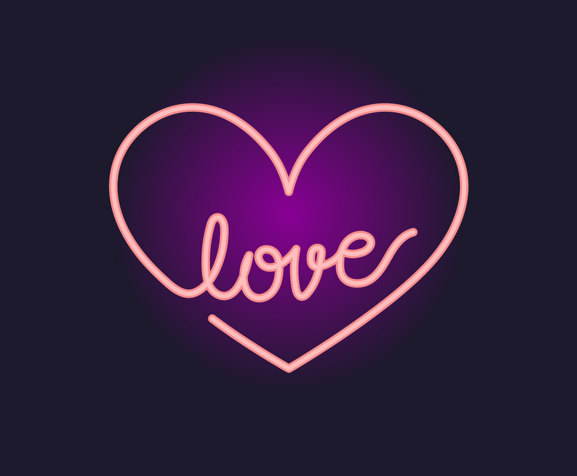 Neon Light Heart Love