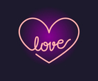 Neon Light Heart Love