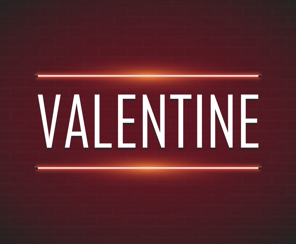 Happy Valentine's day. 3d neon sign. Realistic neon sign. Love sign. Love neon sign.