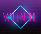 Happy Valentine's day. 3d neon sign. Realistic neon sign. Love sign. Love neon sign.