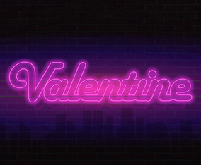 Happy Valentine's day. 3d neon sign. Realistic neon sign. Love sign. Love neon sign.
