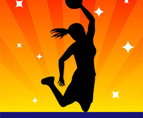female basketball player silhouette