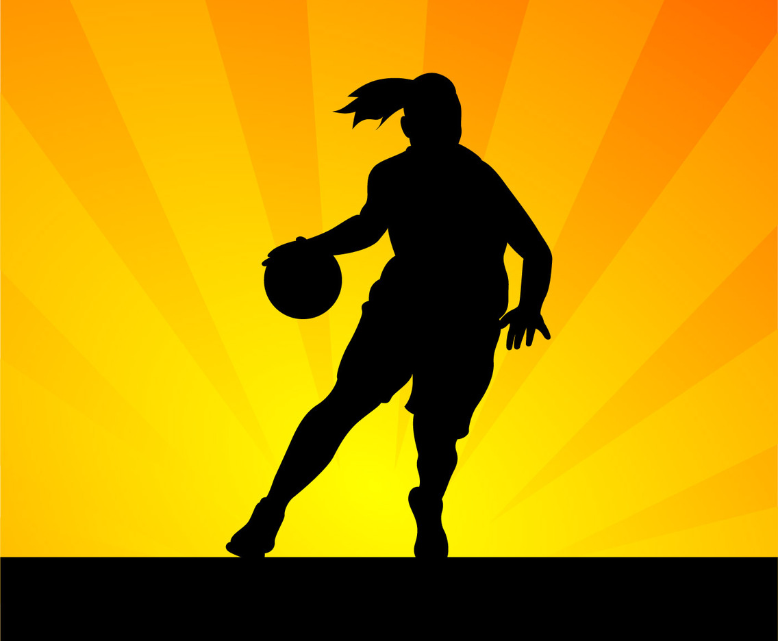 female basketball player silhouette