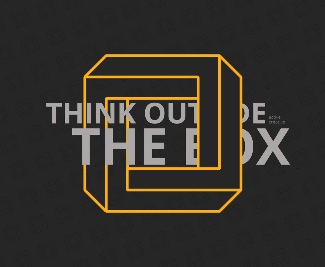 Think Outside the Box in Creative Style, Cards of encouragement with positive text and outer space, planet, stars in creative styles