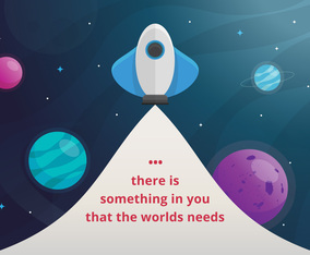 Cards of encouragement with positive text and outer space, planet, stars in creative styles