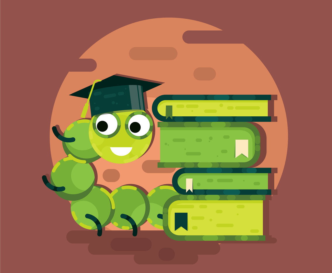 Bookworm Vector