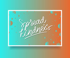 Hand Lettering Spread Kindness Card Of Encouragement Vector