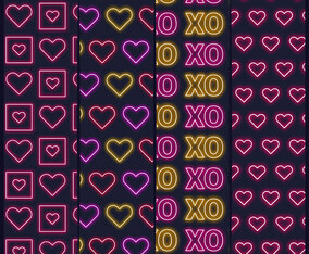 Valentine's Day Neon Patterns