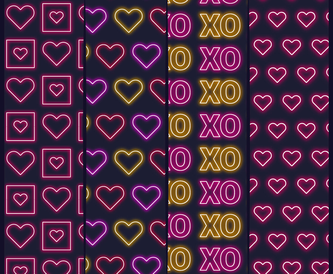 Valentine's Day Neon Patterns