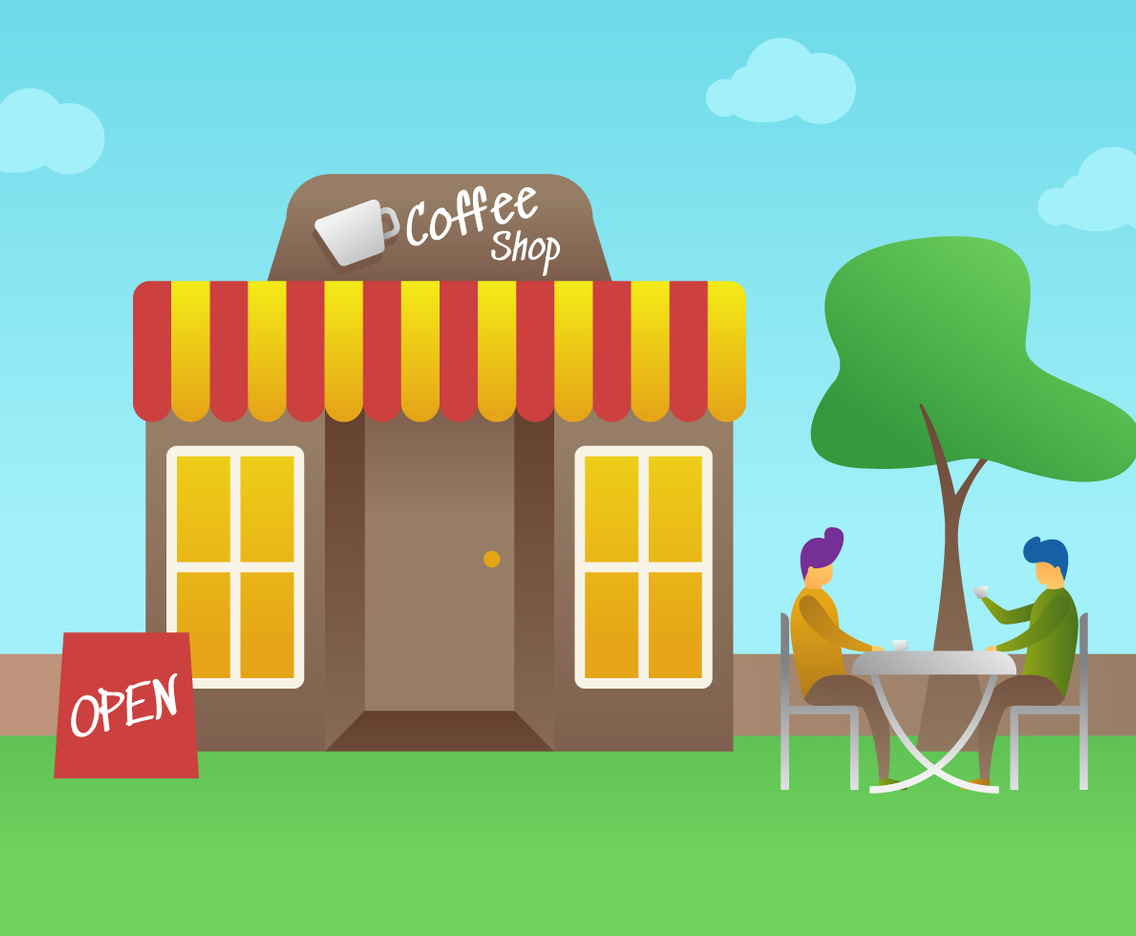 Outstanding Coffee Shop Meeting Vectors
