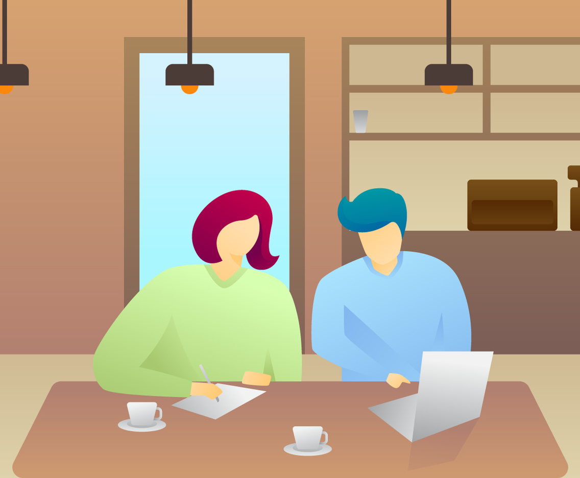 Outstanding Coffee Shop Meeting Vectors
