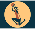 Female Basket Player Shooting Vector