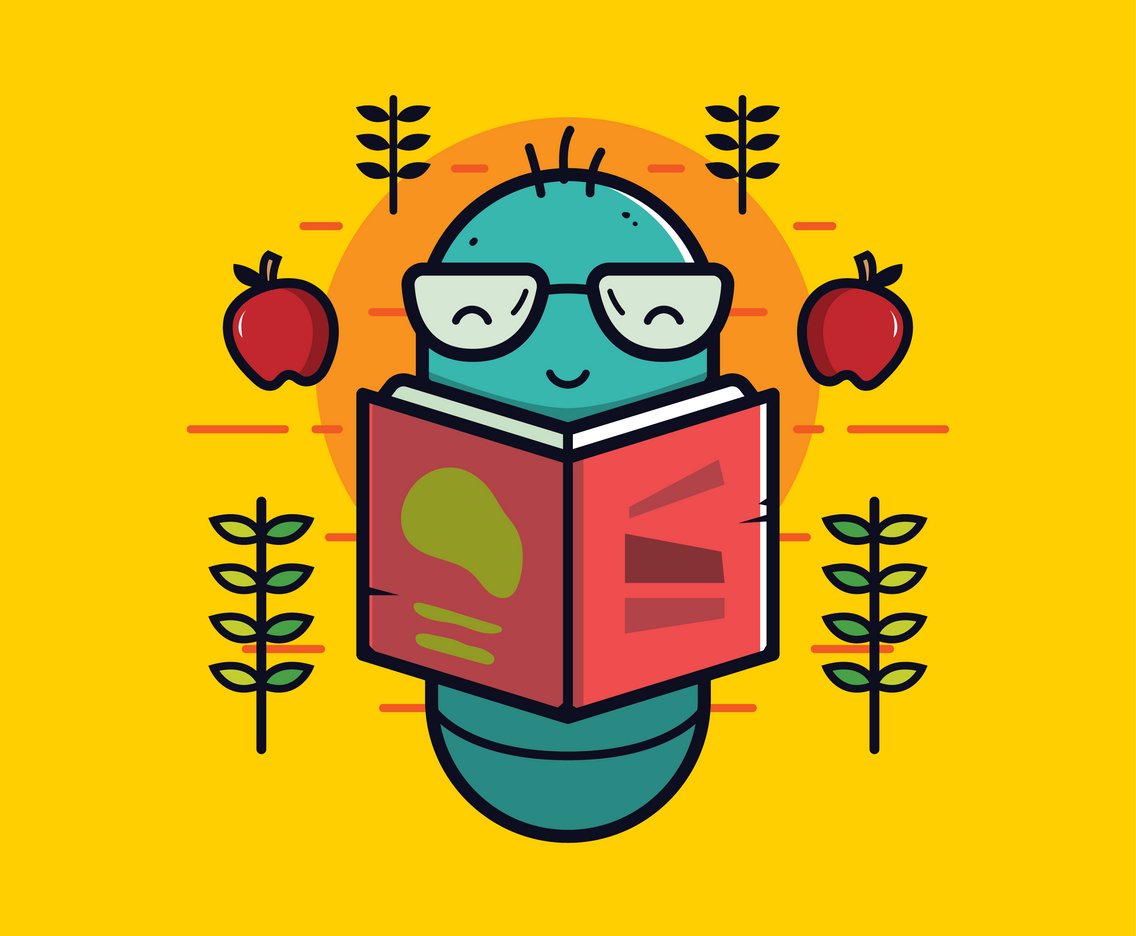 Bookworm Vector