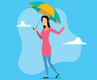 Girl holding umbrella