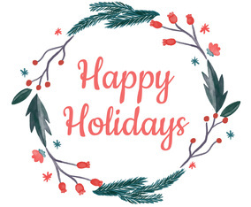 Cute Christmas Flowers Wreath To Christmas Season