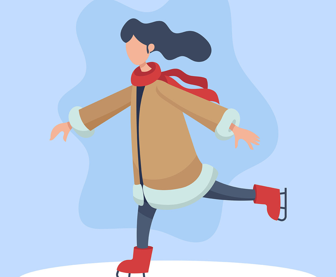 People Ice Skating Illustration