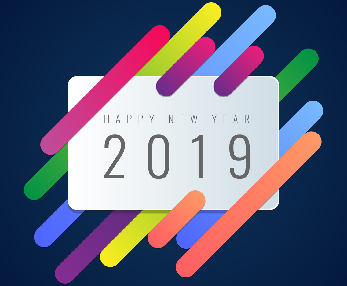 Happy New Year Label Sign Greeting Card Instagram Post