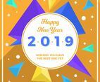 Flat Abstract Happy New Year 2019 Instagram Post