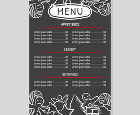 Christmas Dinner Menu Vector