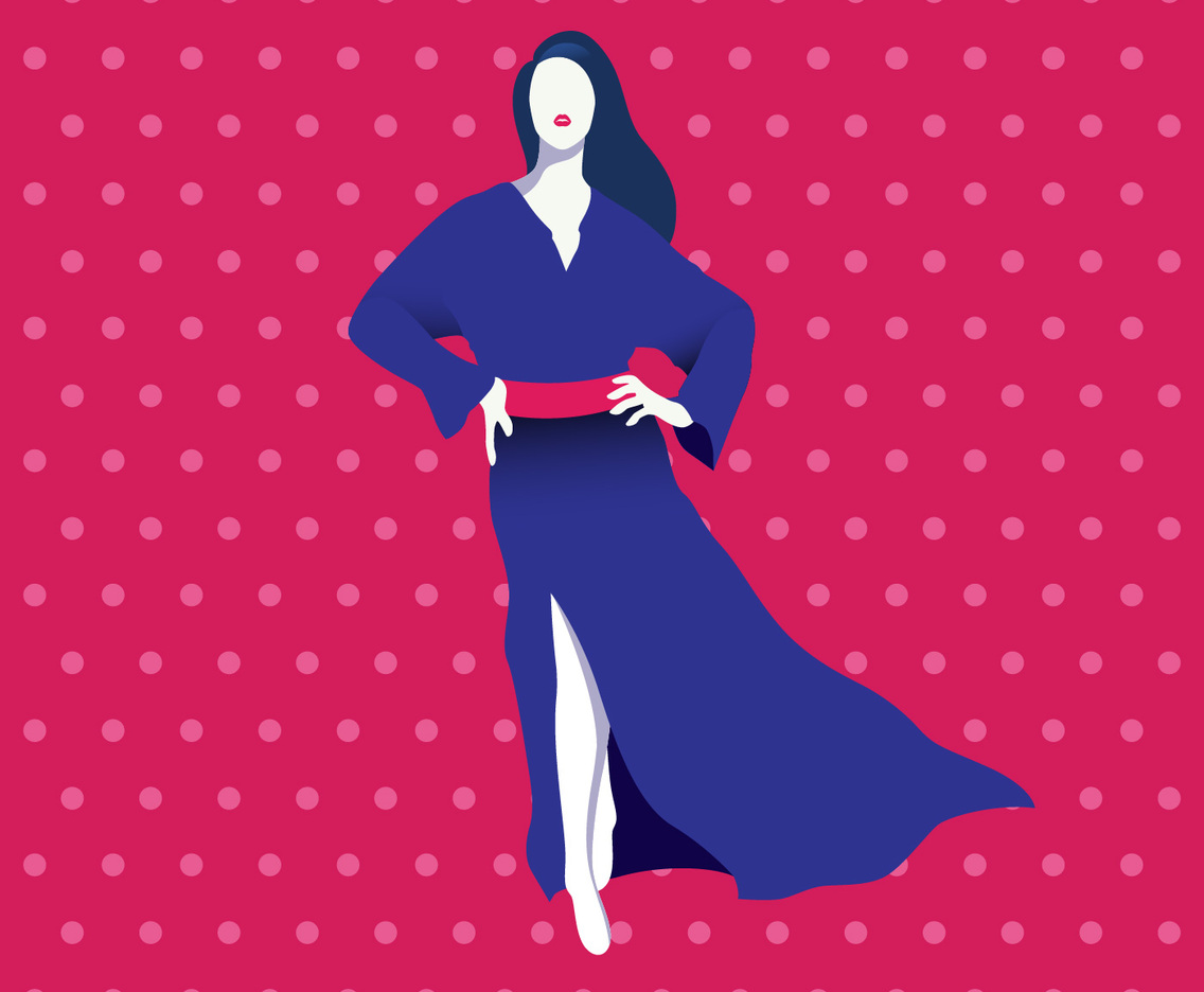 Woman in Kaftan Vector Illustration