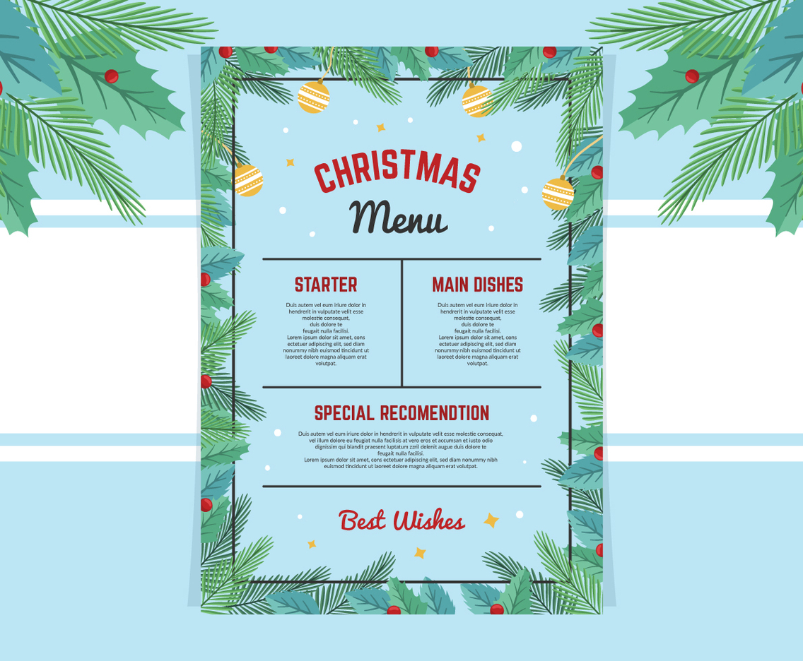 Beautiful Christmas Menu Template
