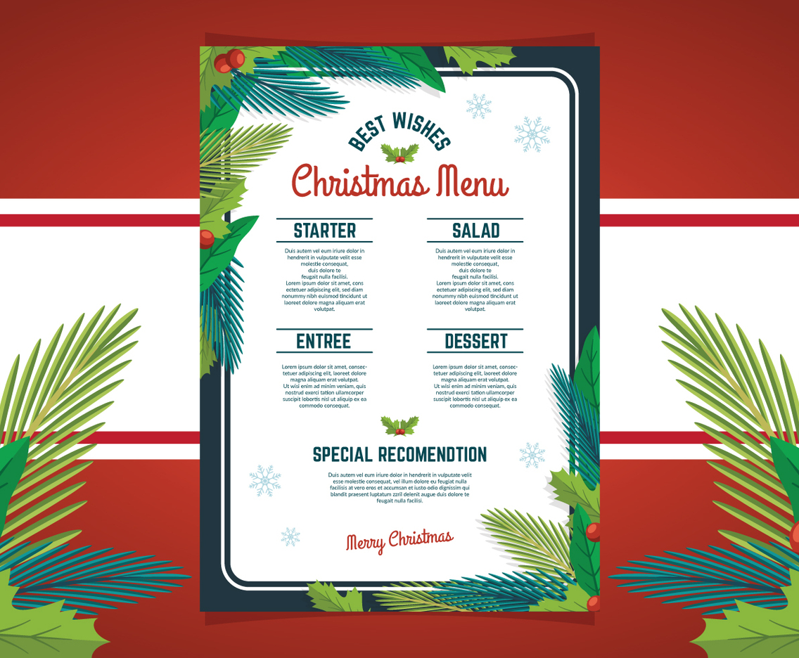 Christmas Dinner Menu Design