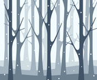 Snowfall Winter Forest Nature Illustration Background