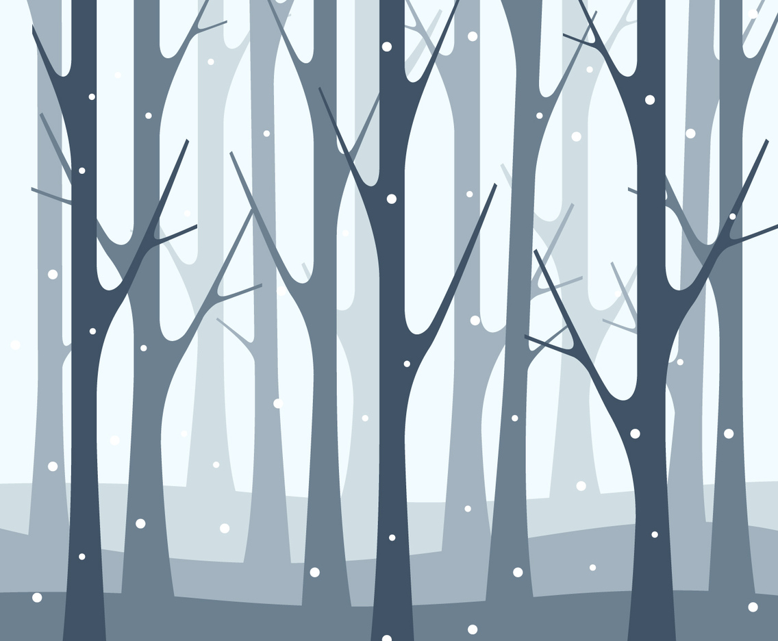 Snowfall Winter Forest Nature Illustration Background