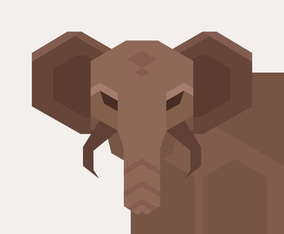 Geometric Simple Shape Animals Vector Illustration