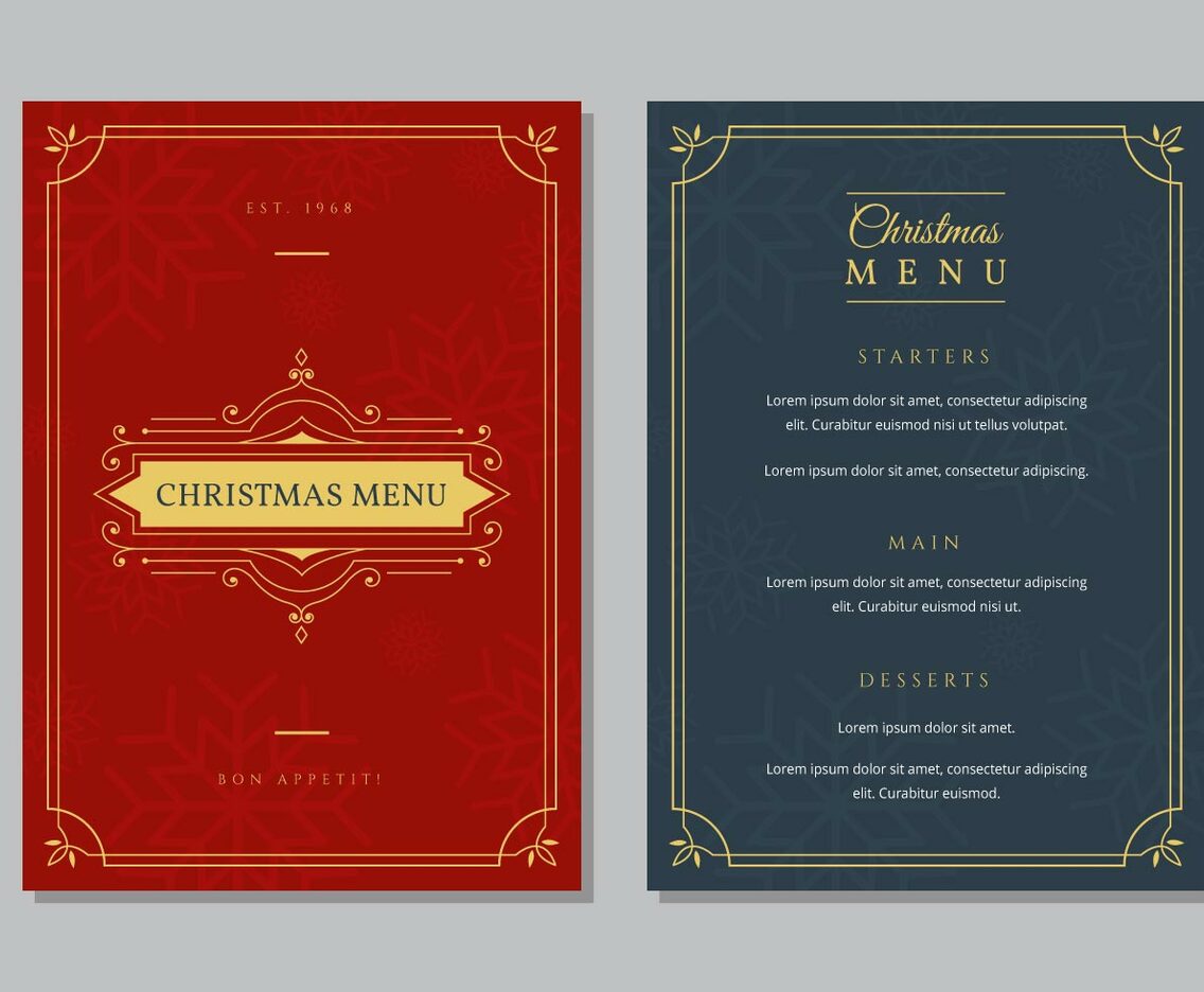 Christmas Menu Dinner Template