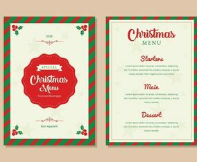 Christmas Menu Dinner Template