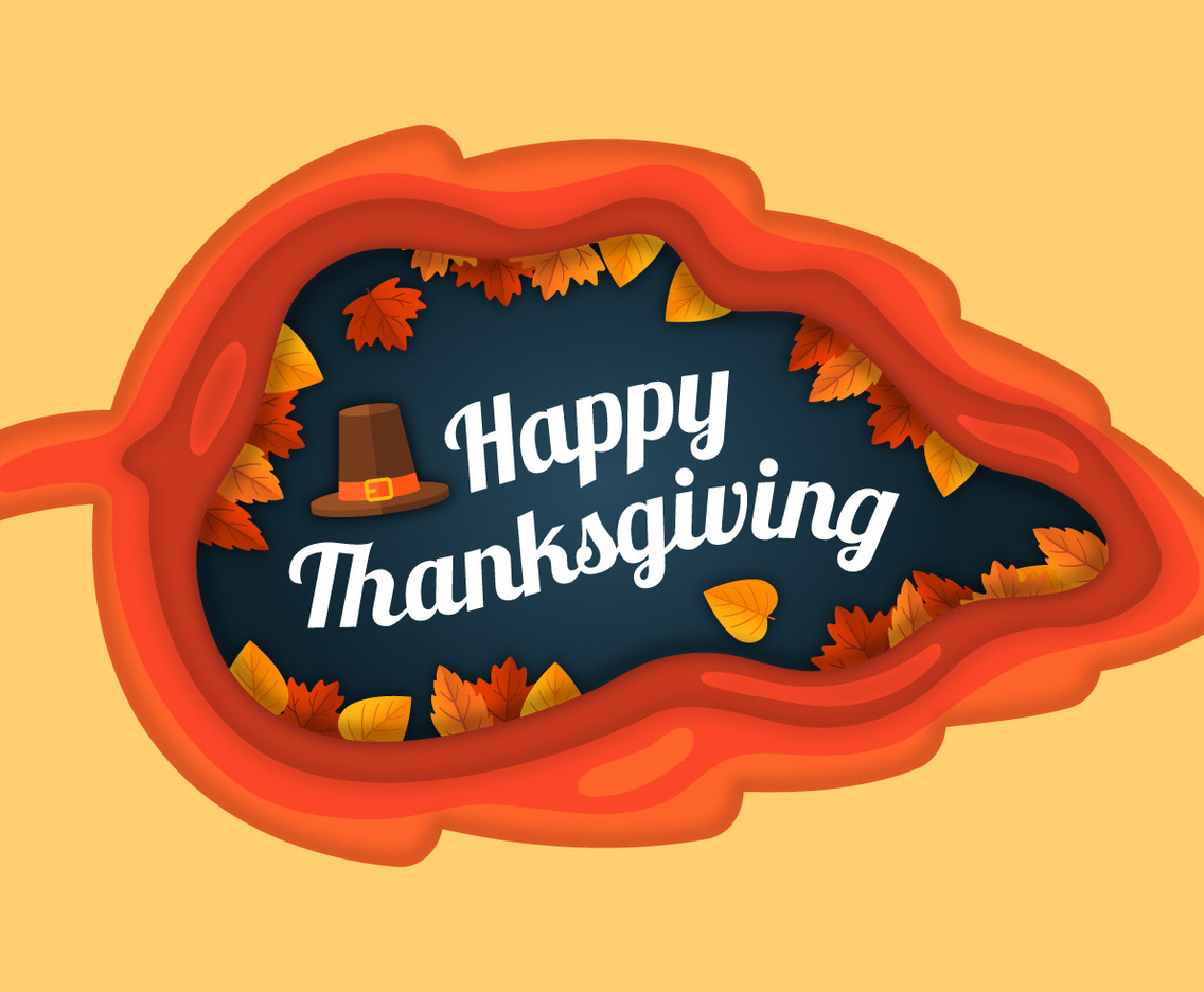 Thanksgiving Illustration in Paper Style