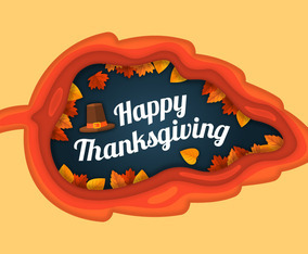 Thanksgiving Illustration in Paper Style