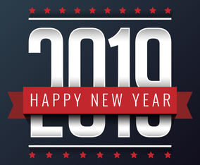 Happy New Year 2019 Inscription Greeting Card