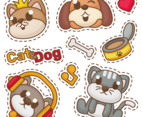 Cat and Dog stickers vector