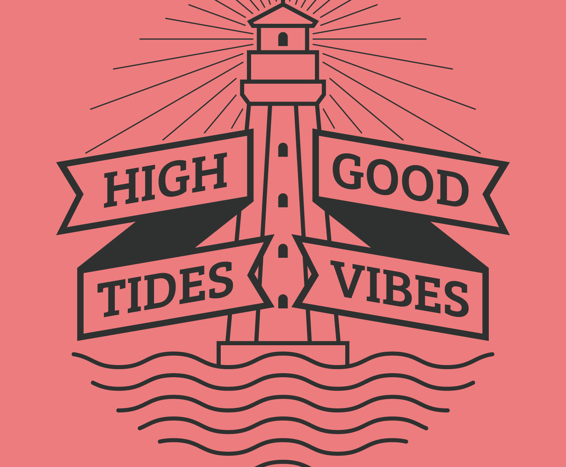 Unique High Tides Good Vibes Lettering Vectors