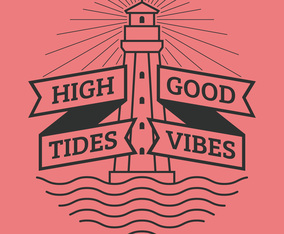 Unique High Tides Good Vibes Lettering Vectors