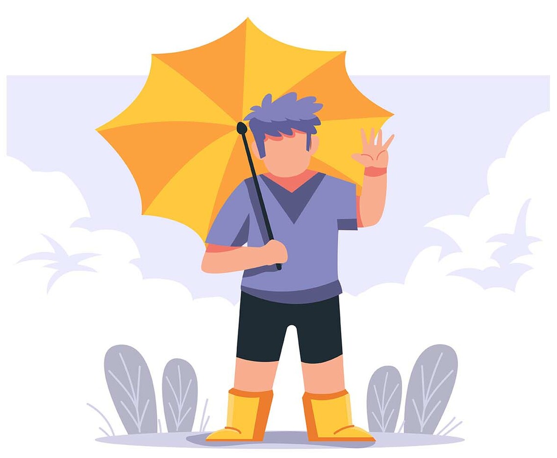 Boy Holding Umbrella