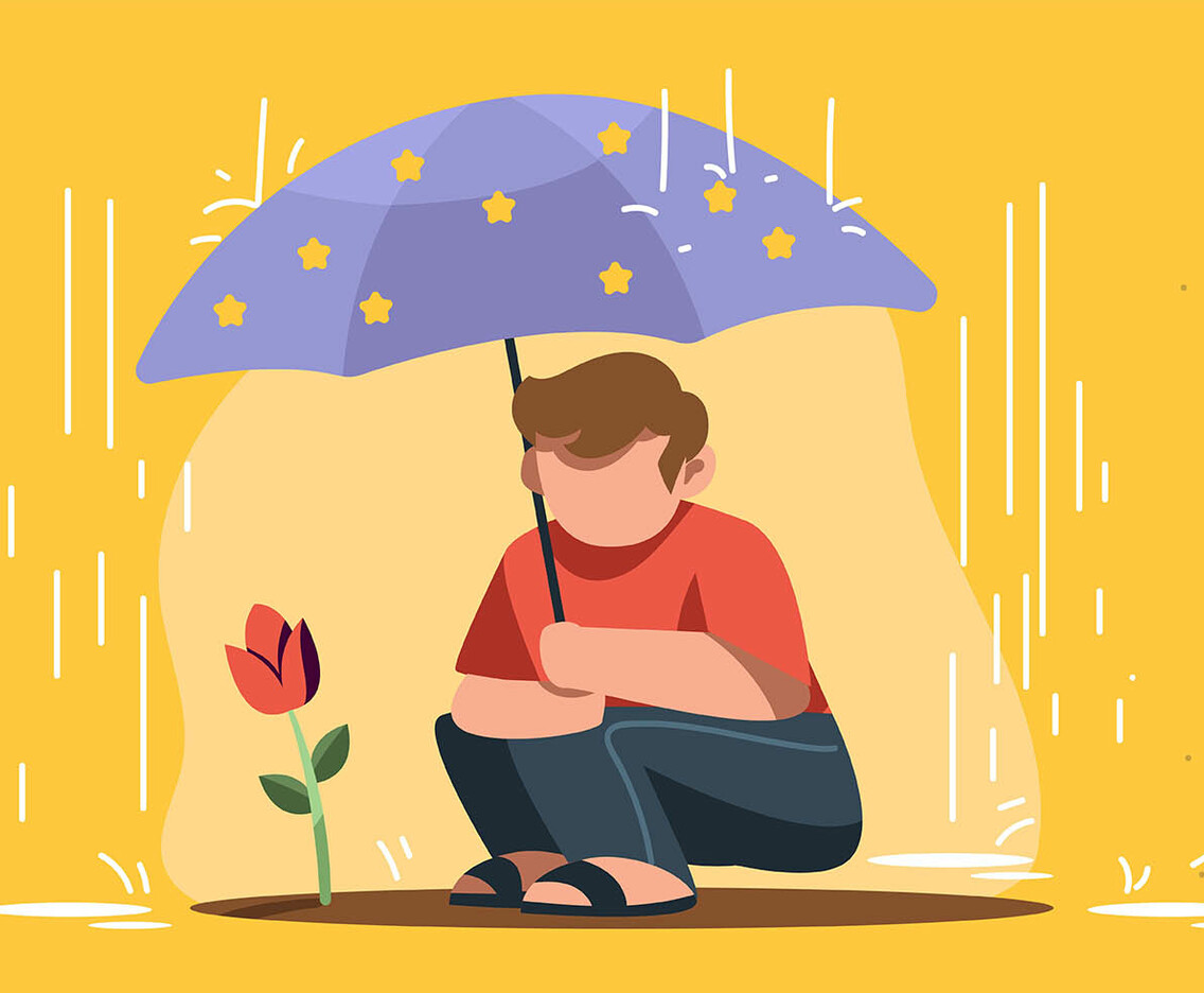 Boy Holding Umbrella