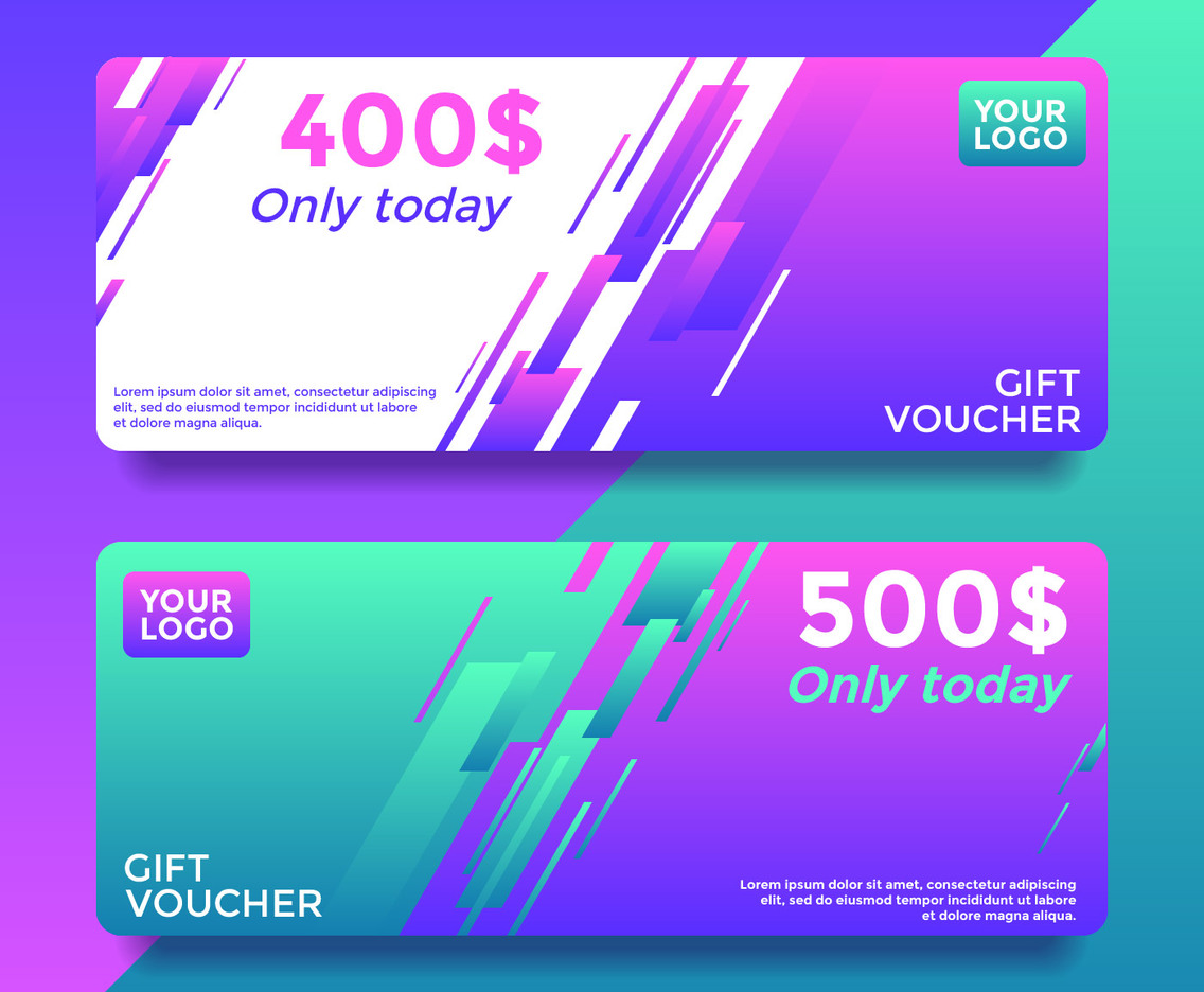 Only Today Gift Card Voucher Templates Vector