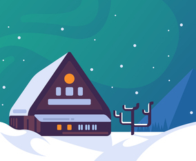 Awesome Winter Village Vectors
